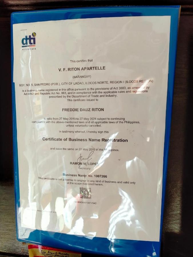 V.F. Riton Apartelle Laoag Zewnętrze zdjęcie
